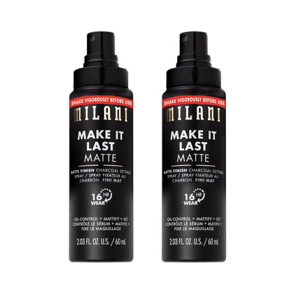 Milani front bottle showing matte packaging and product benefits