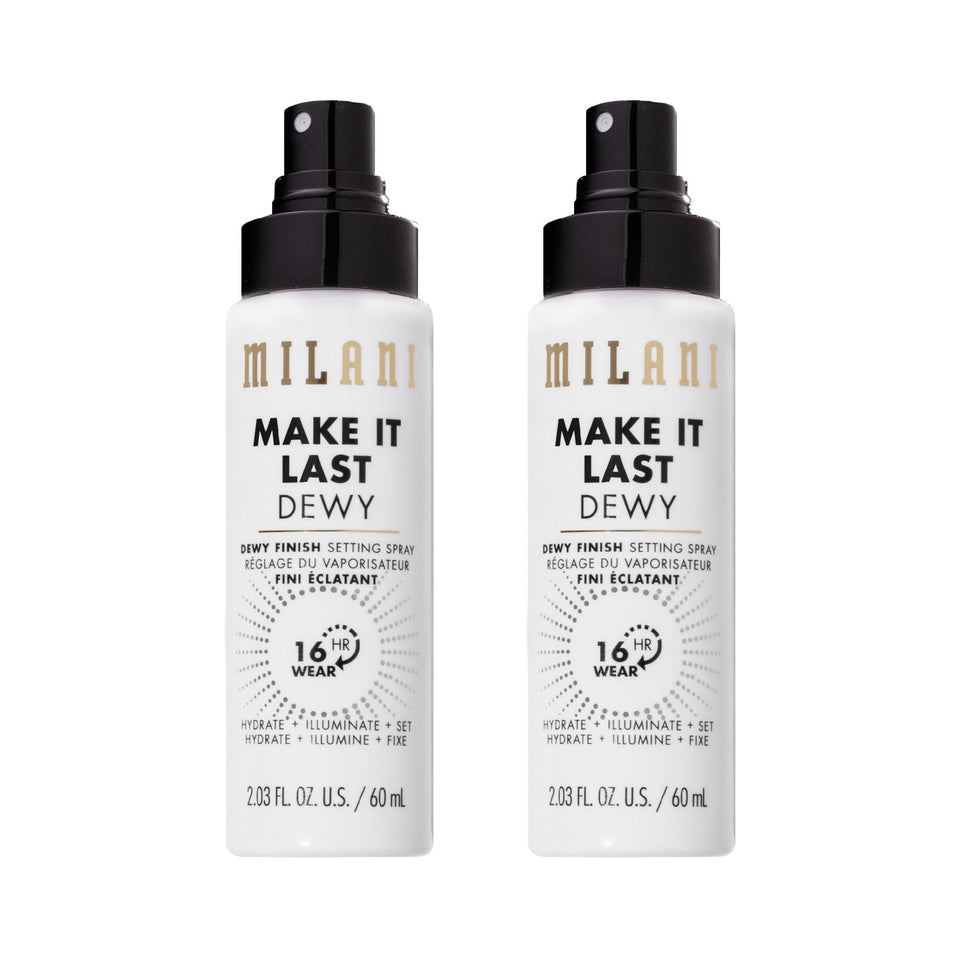 Milani front packaging showing setting spray and primer for longwear