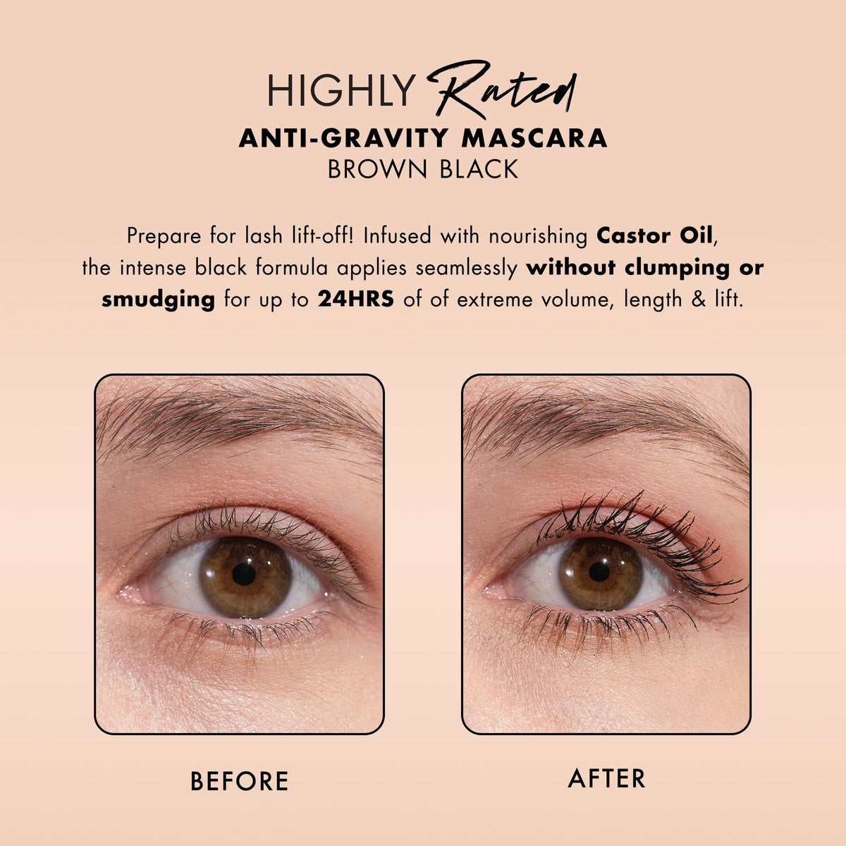 Milani hourglass brush close-up illustrating full-lash coating benefit