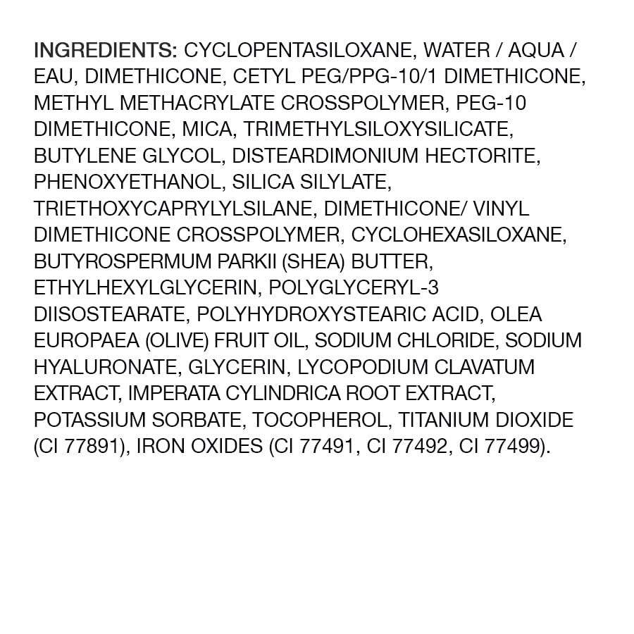 Milani ingredient label highlighting Vitamin E for skin-conditioning support