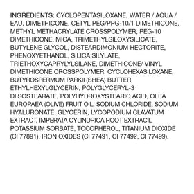 Milani ingredient label highlighting Vitamin E for skin-conditioning support