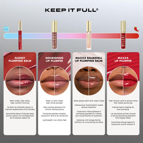 Model wearing Milani Keep It Full in a lifestyle setting showing natural glossy volume effect