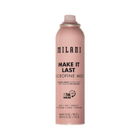 Milani front bottle showing product and benefits on vanity