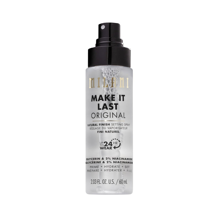 Milani Make It Last front packaging showing bottle and label benefits