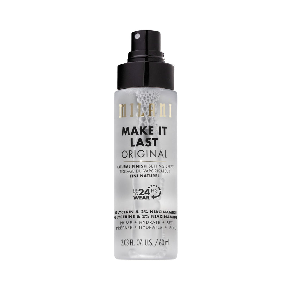 Milani Make It Last front packaging showing bottle and label benefits