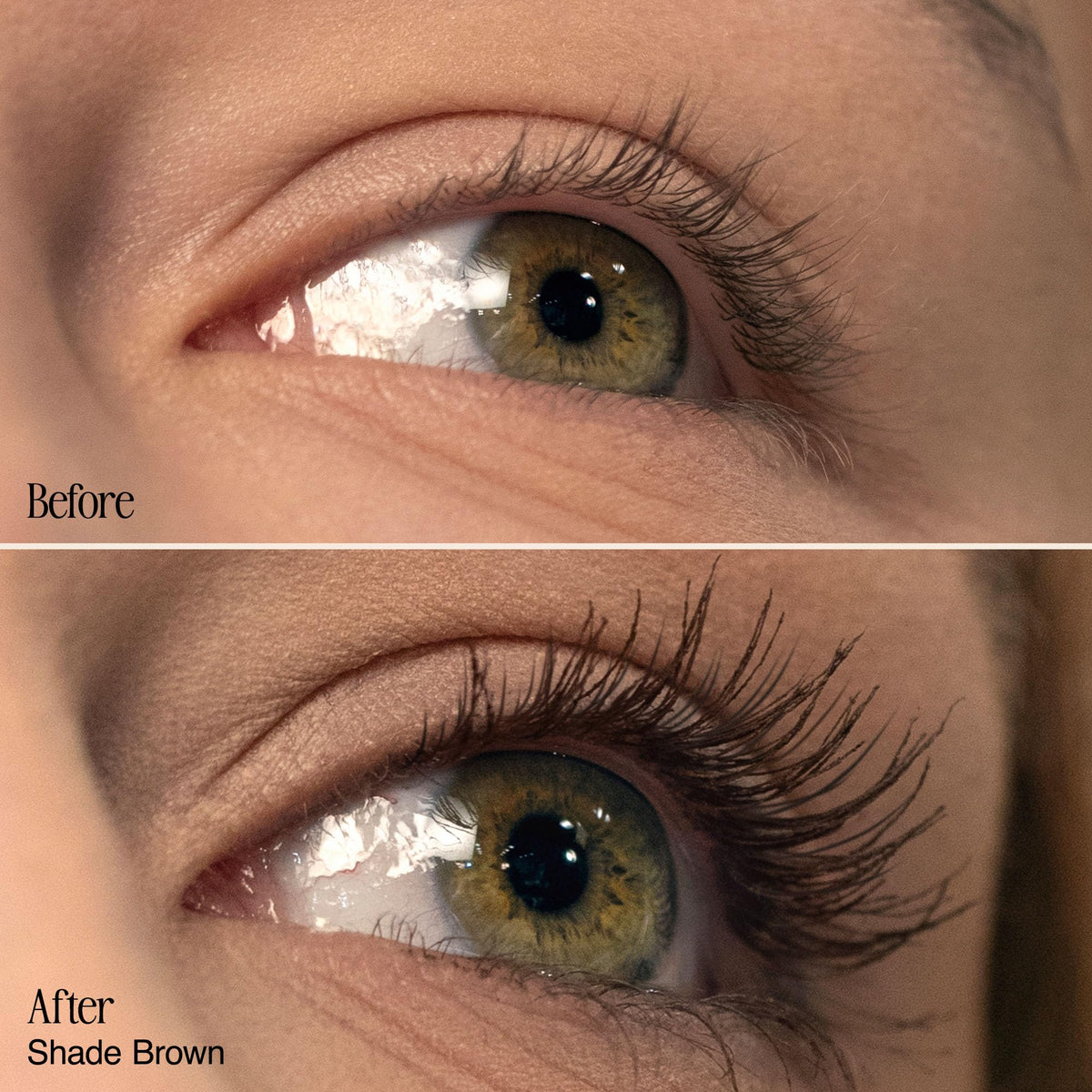 Milani mascara in lifestyle shot on model delivering daylong lifted lashes