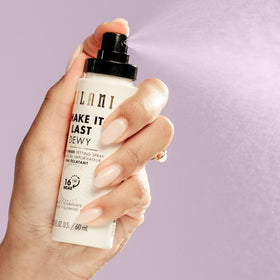 Milani mist over finished makeup highlighting luminous glow