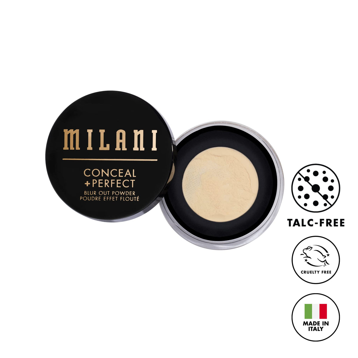 Milani netting closeup showing powder dispenser and controlled pickup benefit