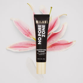 Milani No Pore Zone primer texture close-up showing silky matte finish