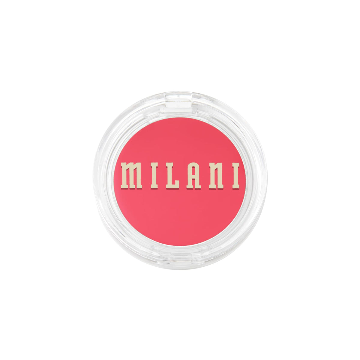 Milani packaging label close-up, showing shade name and cruelty-free claim
