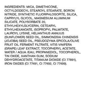 Milani packaging label close-up indicating made in Italy and vegan formula