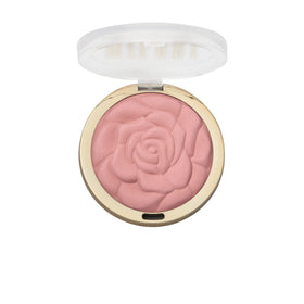 Milani Romantic Rose next to coin showing compact size and travel-friendly benefit