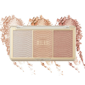 Milani Rose Glow front packaging showing palette compact and logo, highlights portability