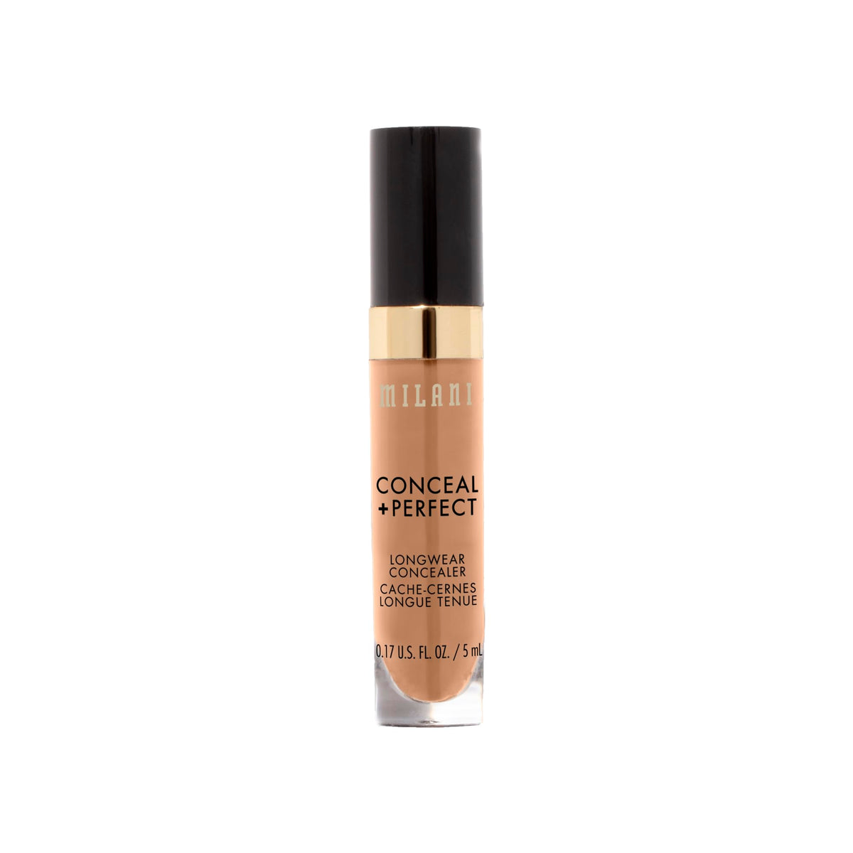 Milani concealer tube next to hand for size reference and travel-friendly portability