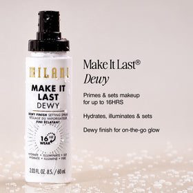 Milani bottle in hand for size comparison to show travel-friendly portability