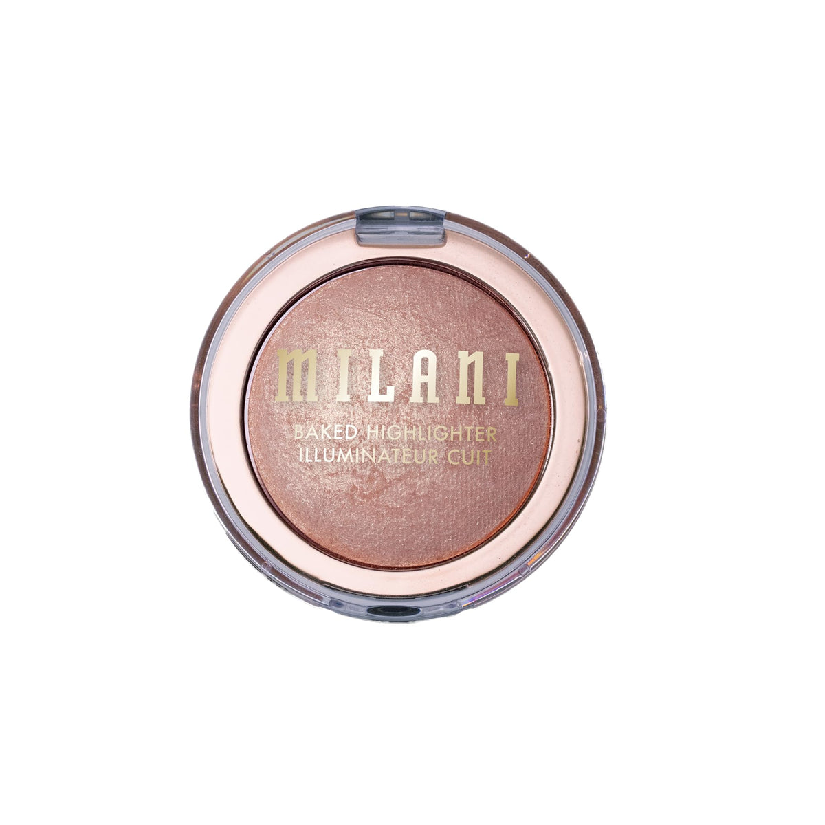 Milani compact held in hand to show true size and travel-friendly scale