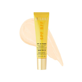 Milani SPF BFF primer front packaging showing SPF30 protection and compact bottle