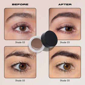 Milani dual-ended angled brush and spoolie demonstrating precise application benefit