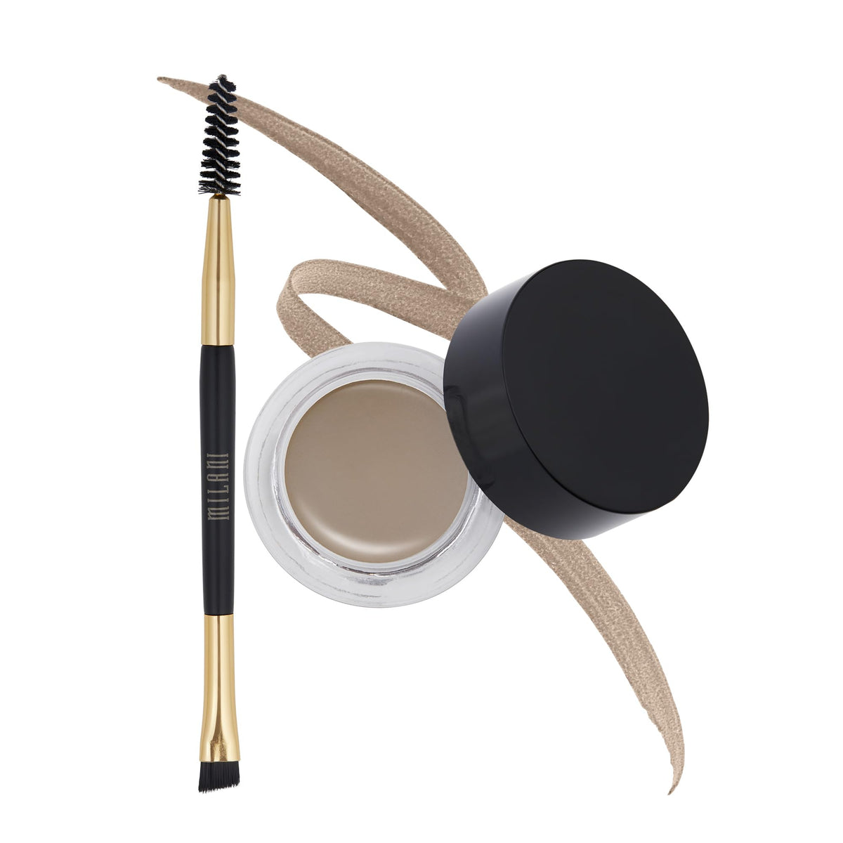 Milani front packaging showing product and shade, clear label and benefit
