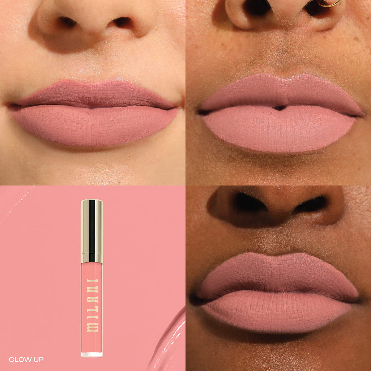 Milani doe-foot applicator poised above tube, demonstrates precise application