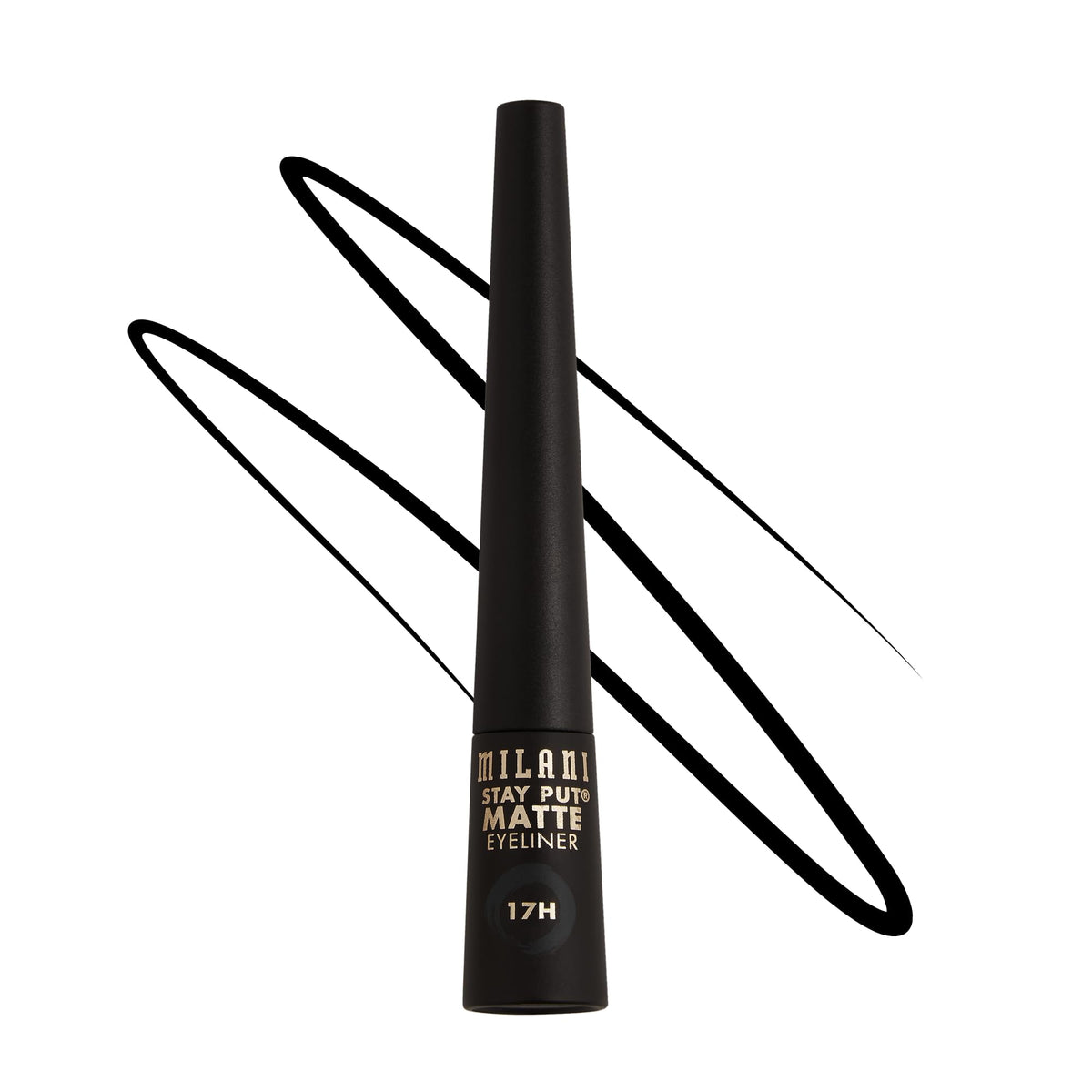 Milani front packaging showing bold black matte finish and product name for confidence
