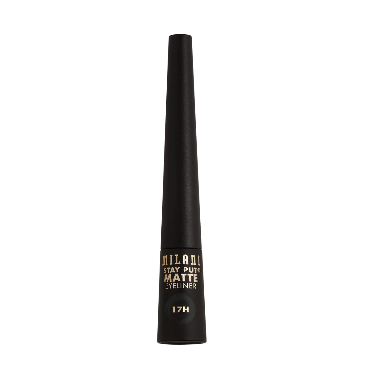 Milani liner beside a hand for scale showing compact, travel-friendly size