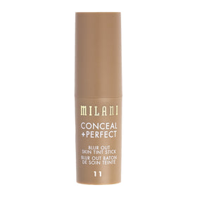 Milani stick beside compact mirror showing size comparison and travel-friendly convenience