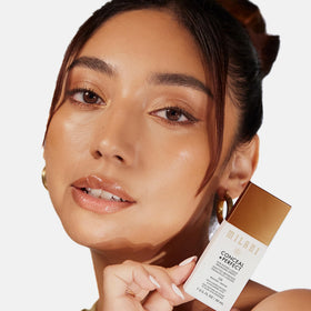 Milani Sun Kiss before and after cheek showing visible glow and natural bronzing effect