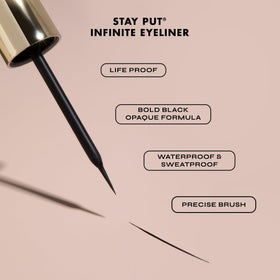 Milani swatch on skin demonstrating rich black pigment and smooth payoff