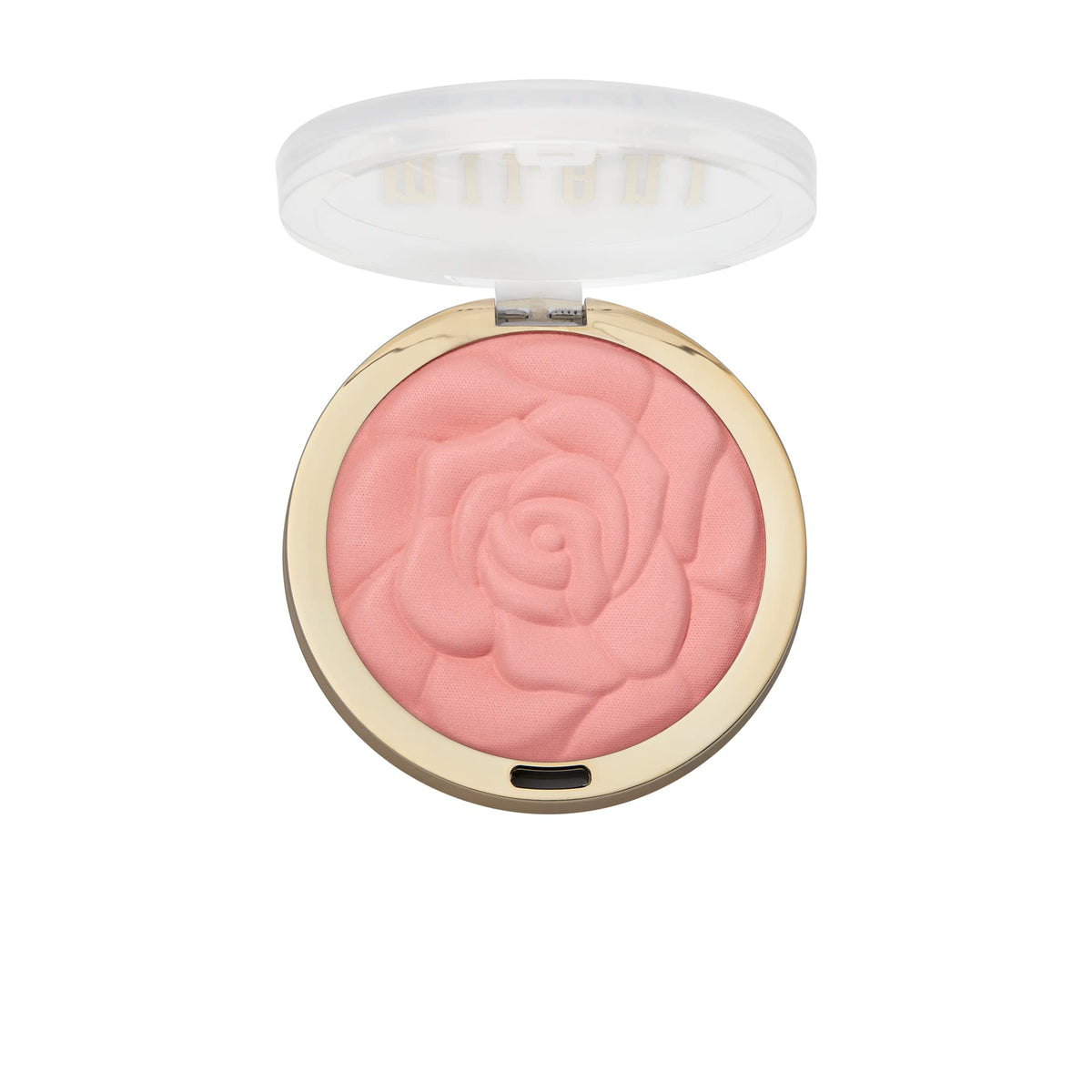 Milani Tea Rose open packaging with included mini brush for on-the-go touchups