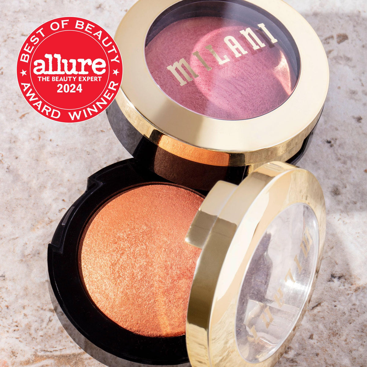 Milani Tea Rose texture macro highlighting fine-milled finish for seamless wear