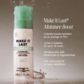Milani texture droplet on skin highlighting hydrating glycerin effect