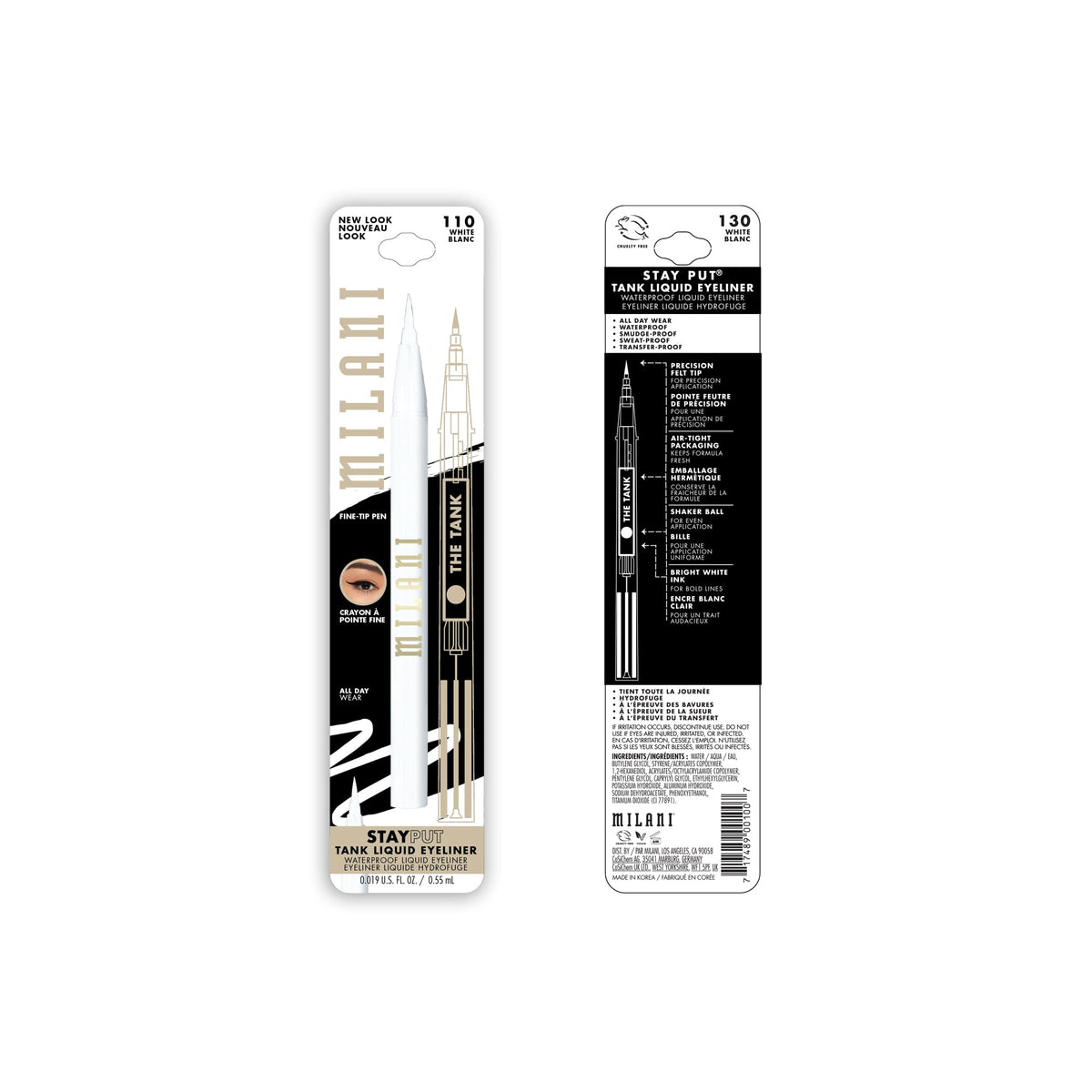 Milani The Tank being applied at eye to show crisp liner precision