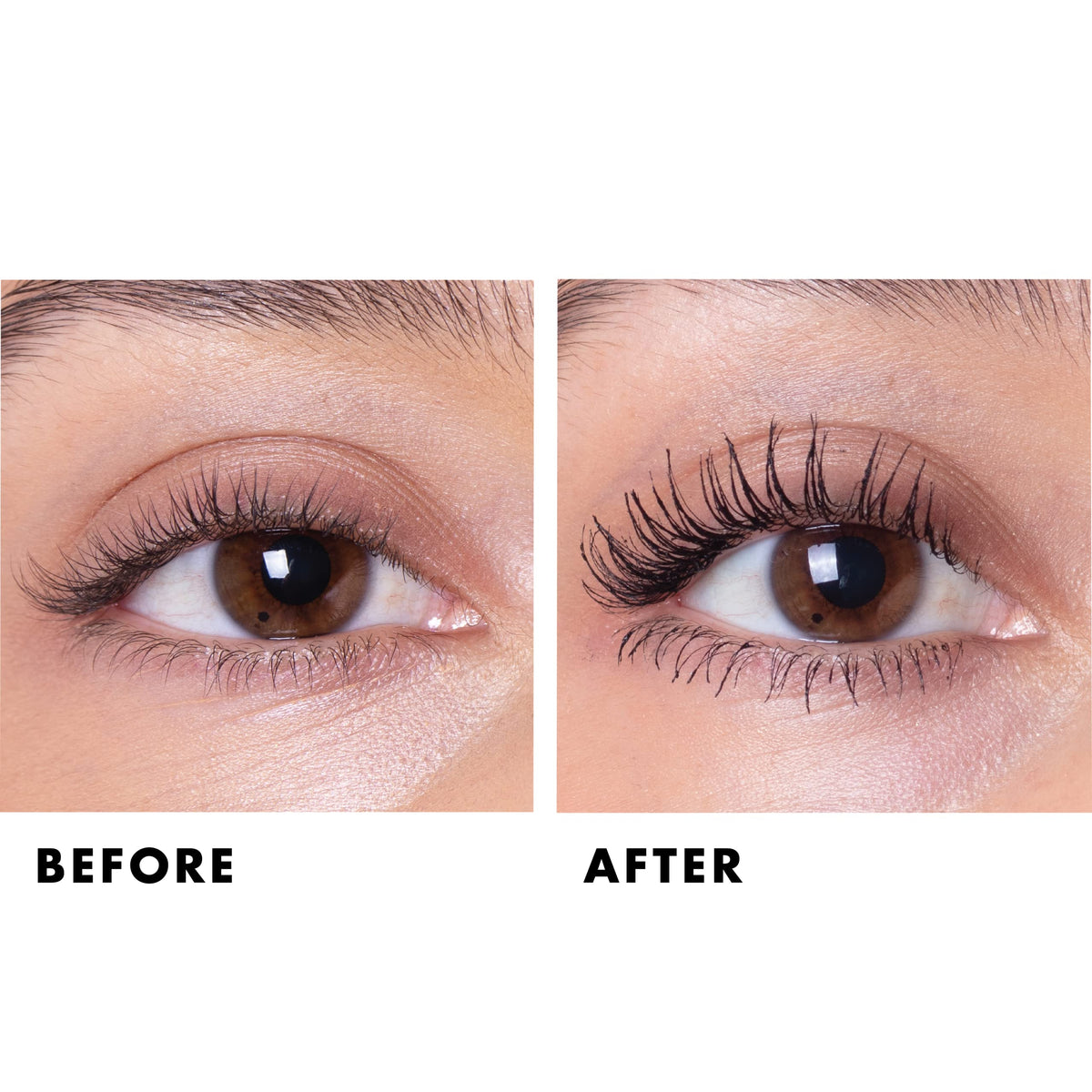 Texture swipe of Milani mascara on skin showing smooth non-clumping finish