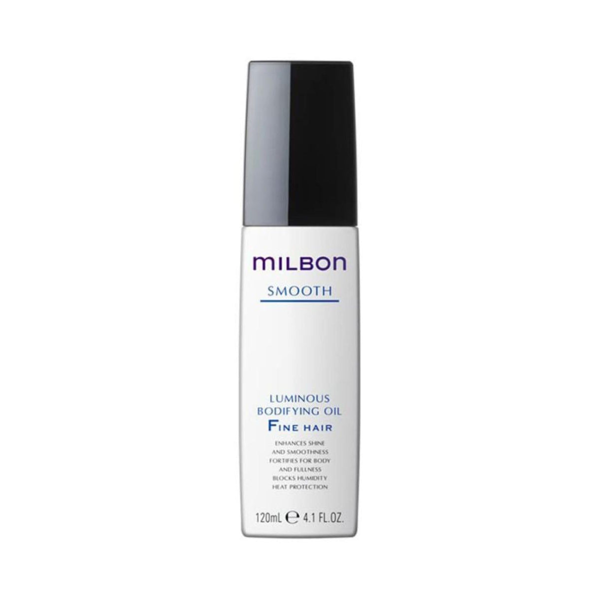 Milbon bottle front view showing label and polished presentation for styling