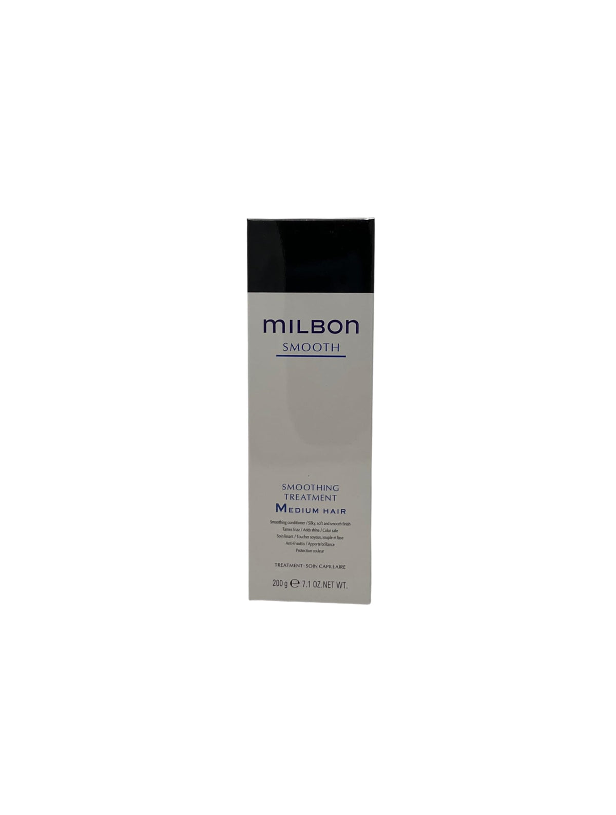 Milbon front packaging shows bottle and label for easy identification and shelf appeal