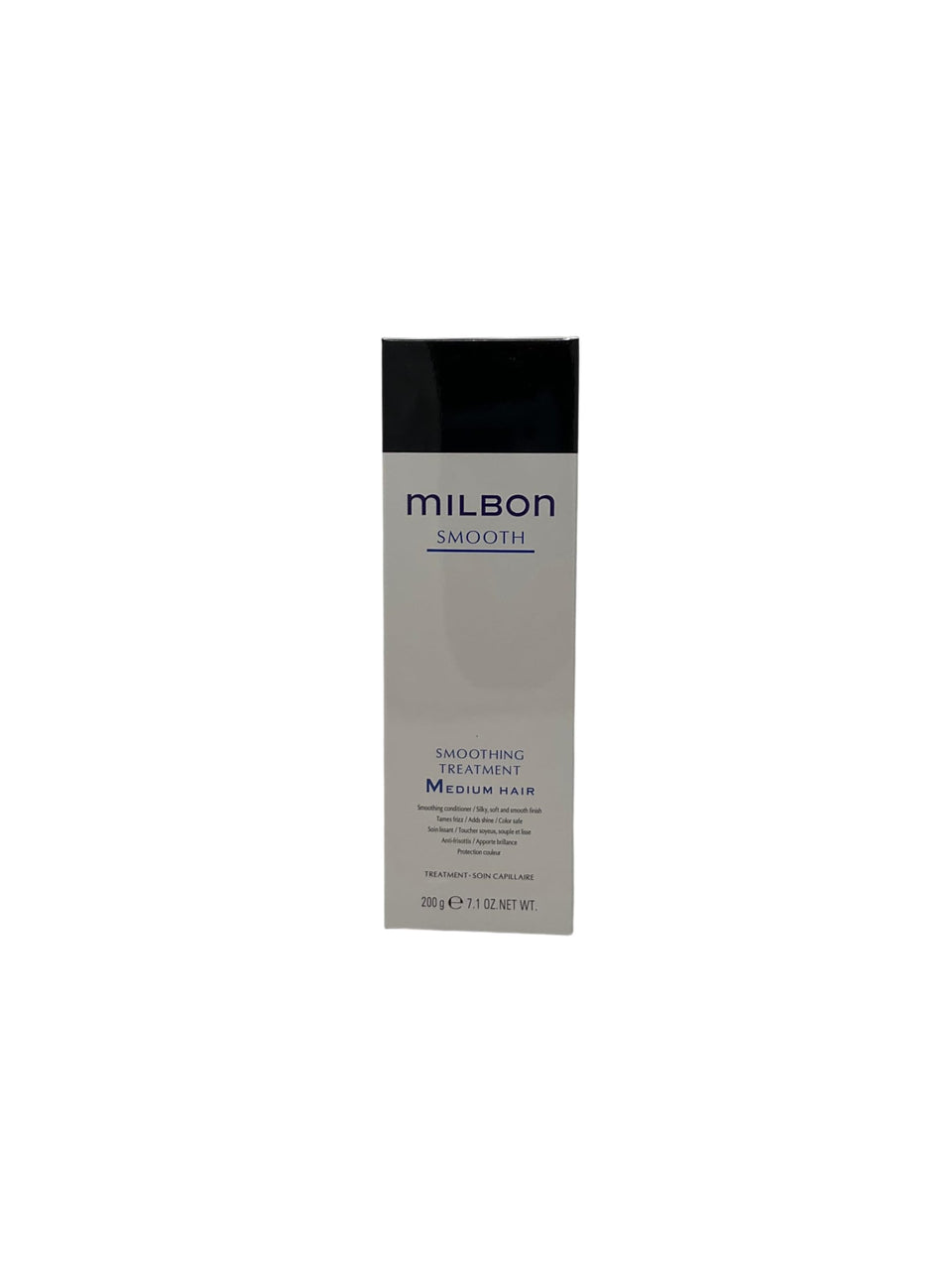 Milbon front packaging shows bottle and label for easy identification and shelf appeal