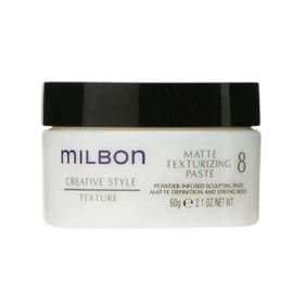 Milbon matte texturizing paste front packaging showing product label and size benefit