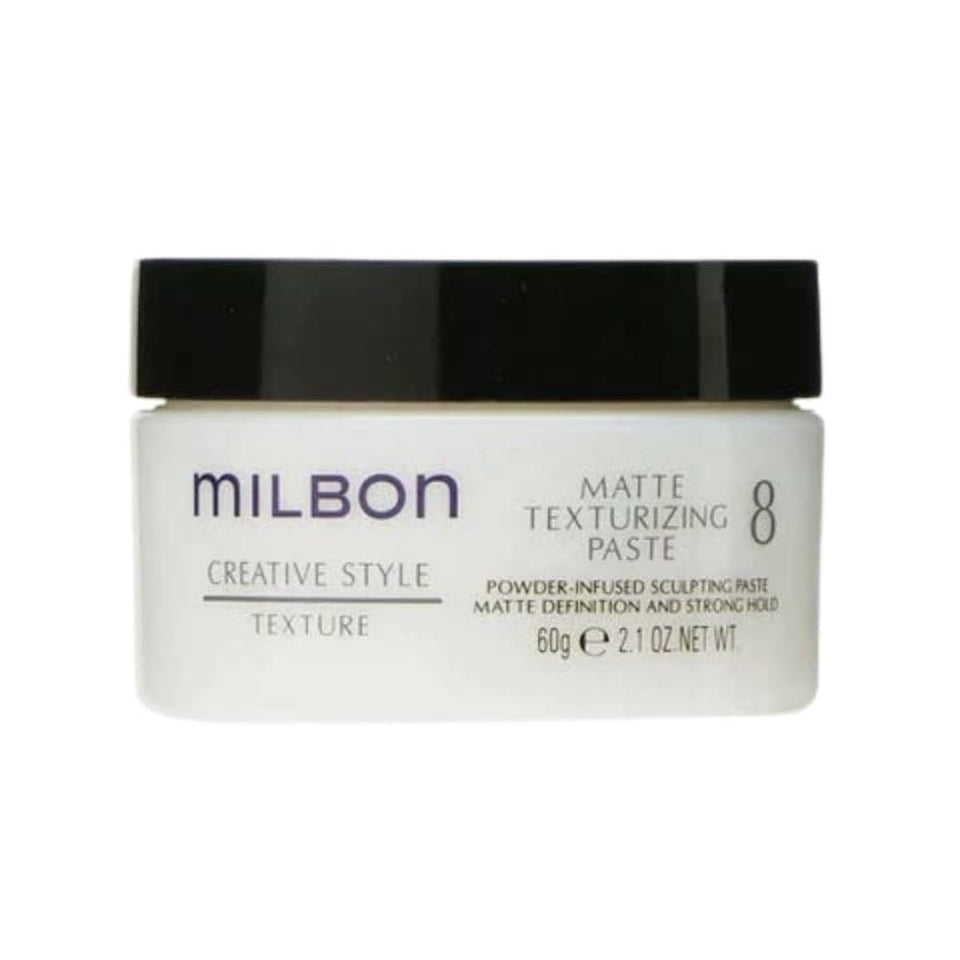 Milbon matte texturizing paste front packaging showing product label and size benefit