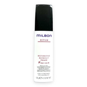 Milbon front packaging of Repair Restorative Blowout Primer showing label and size for easy identification