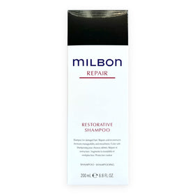 Milbon bottle front view showing label and professional repair benefit