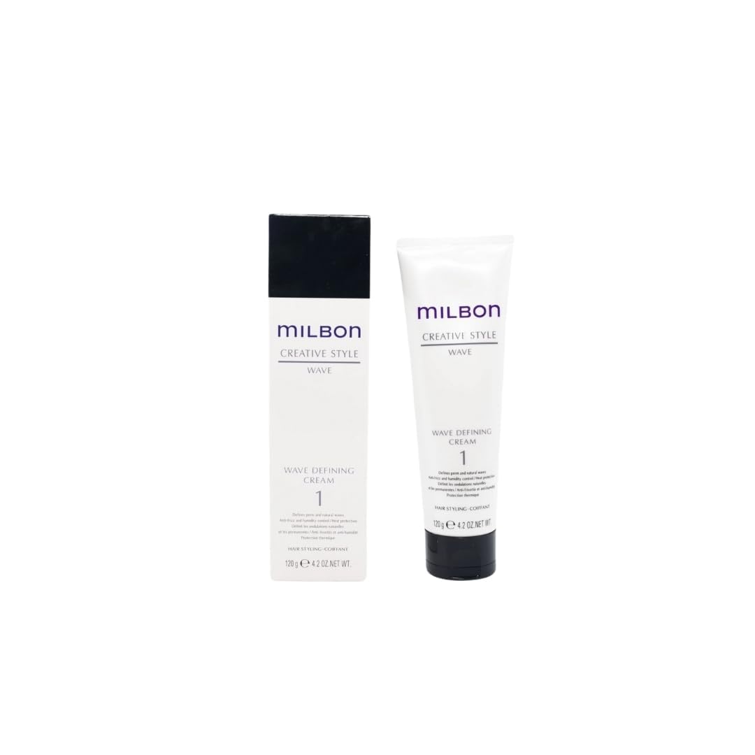 Milbon Creative Style Wave Defining Cream front packaging showing product size and label, promotes easy identification