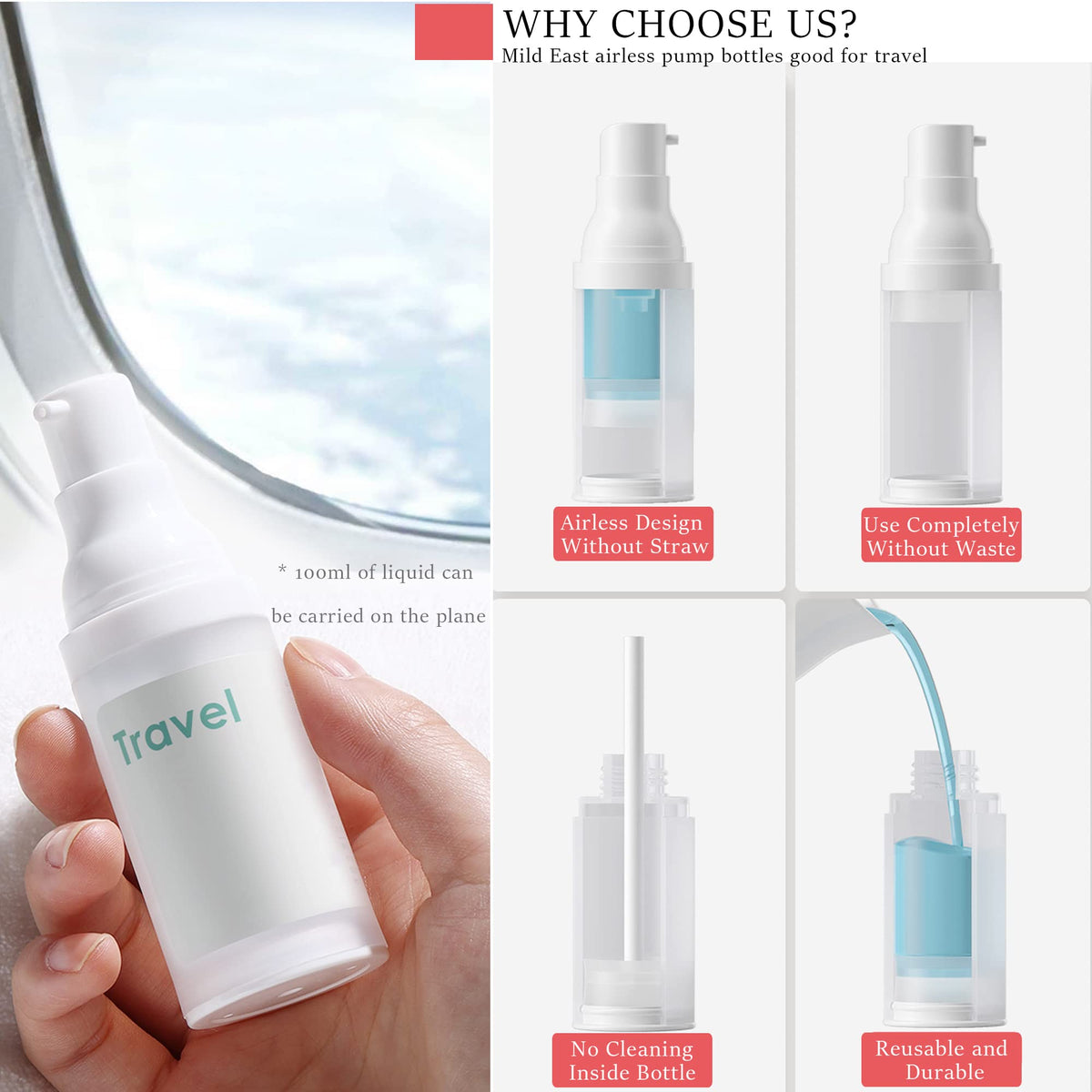 MILD EAST funnel and pump detail for easy spill-free filling and clean transfers