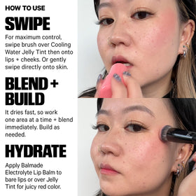 Milk Cooling Water Jelly Tint blended on cheeks showing natural flush and easy blending