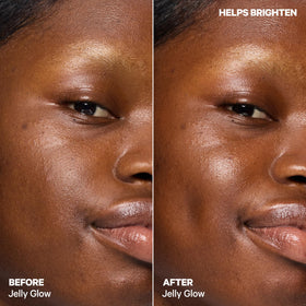 Milk Makeup cooling jelly applied to under-eye area to visibly reduce puffiness