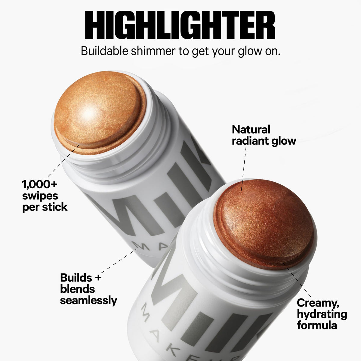 Milk Makeup bronzer swiped on model for quick contour and warmth