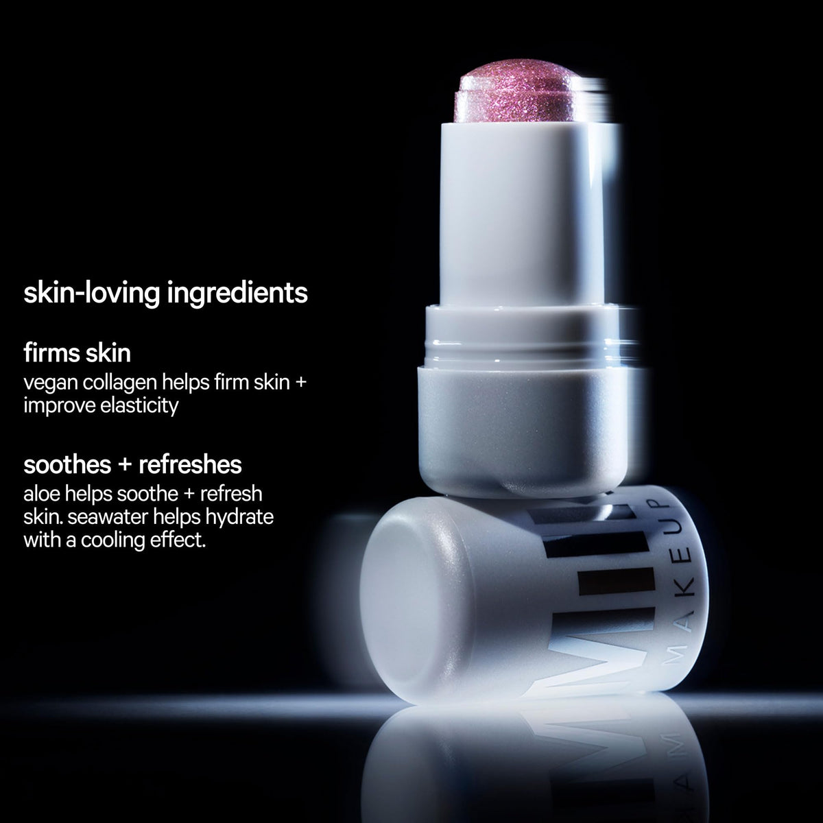 Milk Makeup arm swatch demonstrating buildable, multi-dimensional shimmer and even coverage