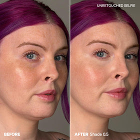 Model applying Milk Makeup Hydro Grip under eye to conceal dark circles seamlessly