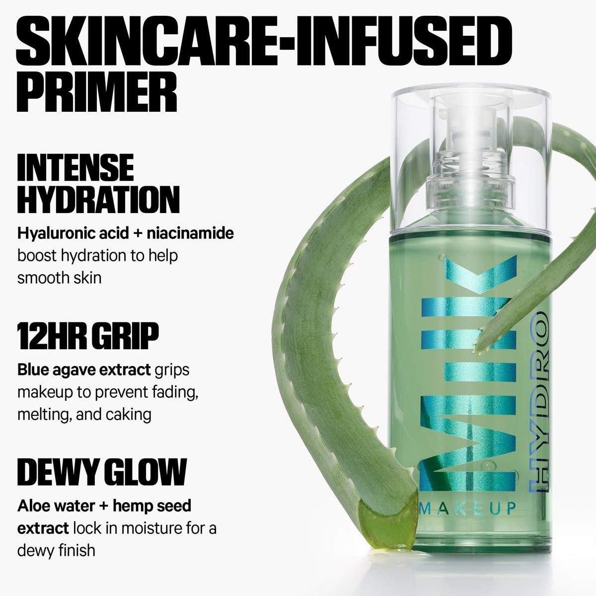 Milk Makeup Hydro Grip blended on hand demonstrating dewy finish and spreadability