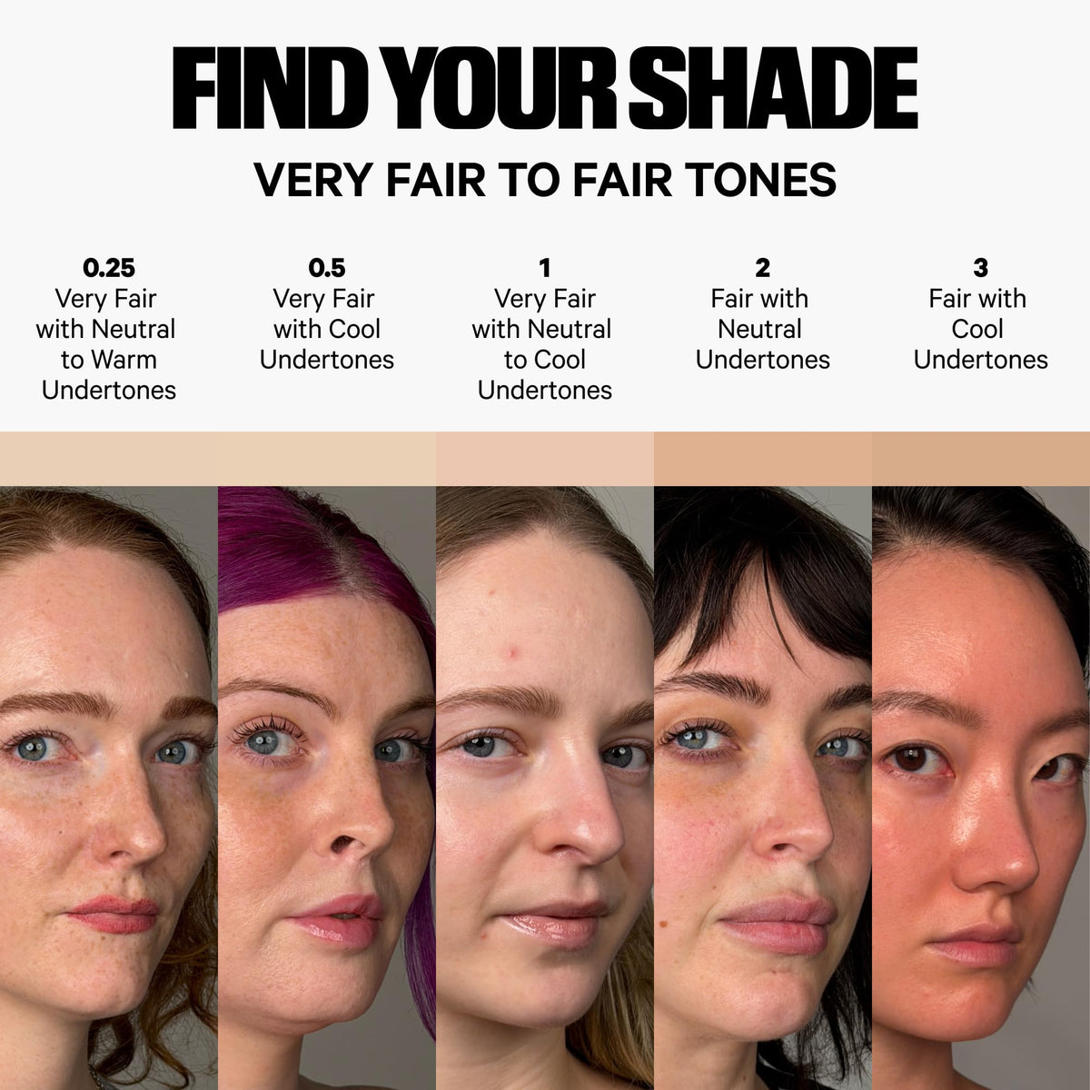 Milk Makeup swatches showing buildable coverage and shade Very Fair